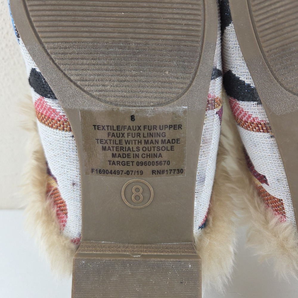 Universal Thread Multicolor Litzy Southwestern Faux Fur Mules Slip On Wmns Sz 8 - Picture 12 of 12